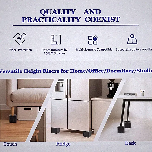 Furniture Risers Bed Couch Raiser Blocks Leg Washing Machine Adjustable Lift New