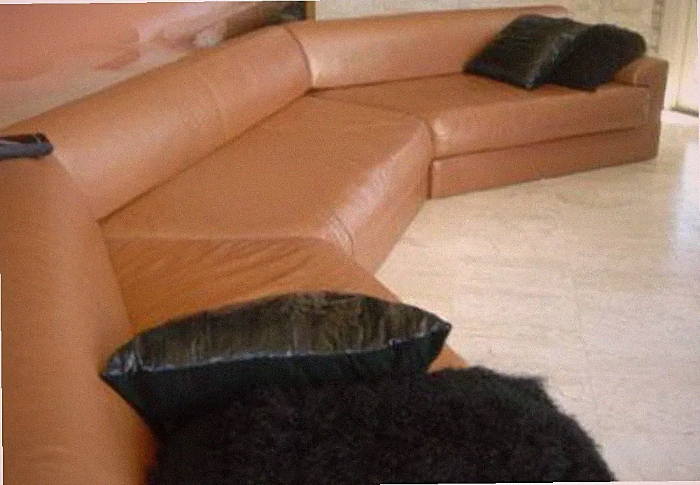 Furniture, Sectional Couch, Soft Copper Leather Three Piece Sectional Sofa