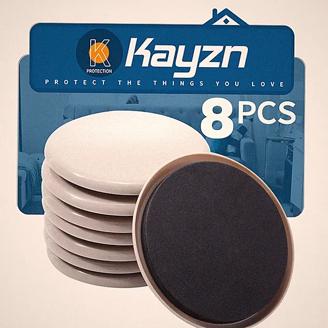 Furniture Sliders for Carpet, 8 Pcs 5" Round Furniture Moving Pads, Heavy-Duty F