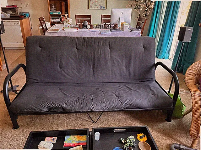 Futon couch and bed combination black color