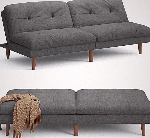 Futon Couch Modern Futon Sofa Bed W/ Adjustable Backrest Convertible Sleeper