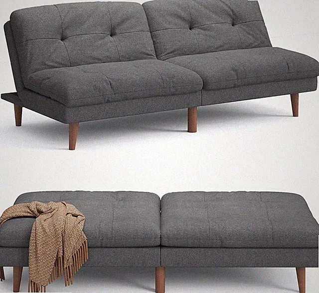 Futon Couch, Modern Futon Sofa Bed with Adjustable Barest