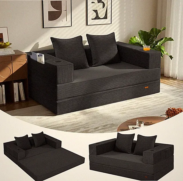 Futon Loveseat Sofa Bed Convertible Small Space Floor Lounge Sleeper Fold OutNEW