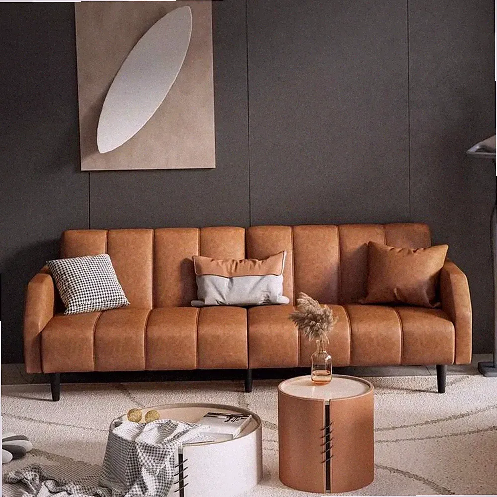Futon Loveseat Sofa Bed Modern Sleeper Sofa 78 inch leather