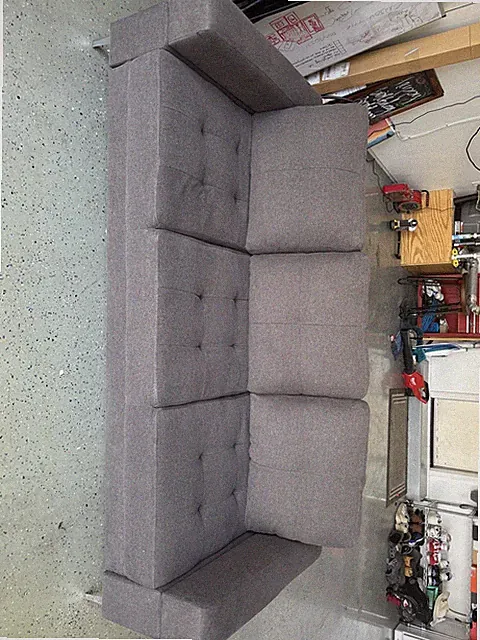 Futon Mattress 6’ Tufted Dark Grey Sofa Couch Bed