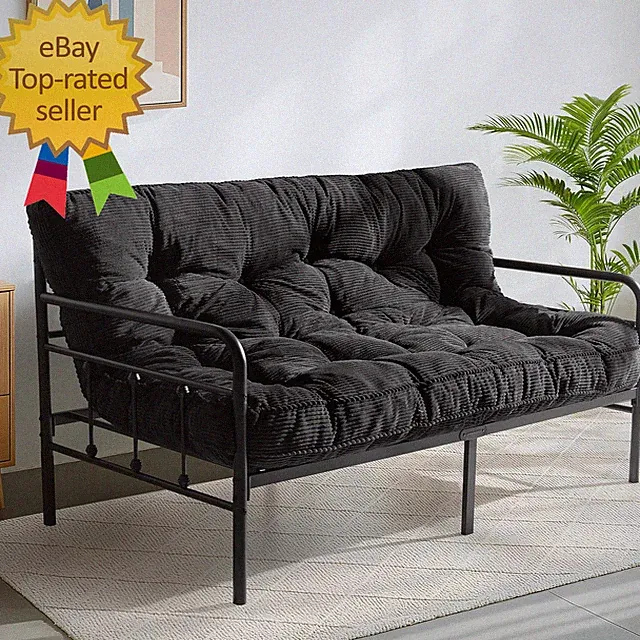 Futon Mattress Full Size, Tufted Futons Sofa Couch Bed with Twisted Rope Design