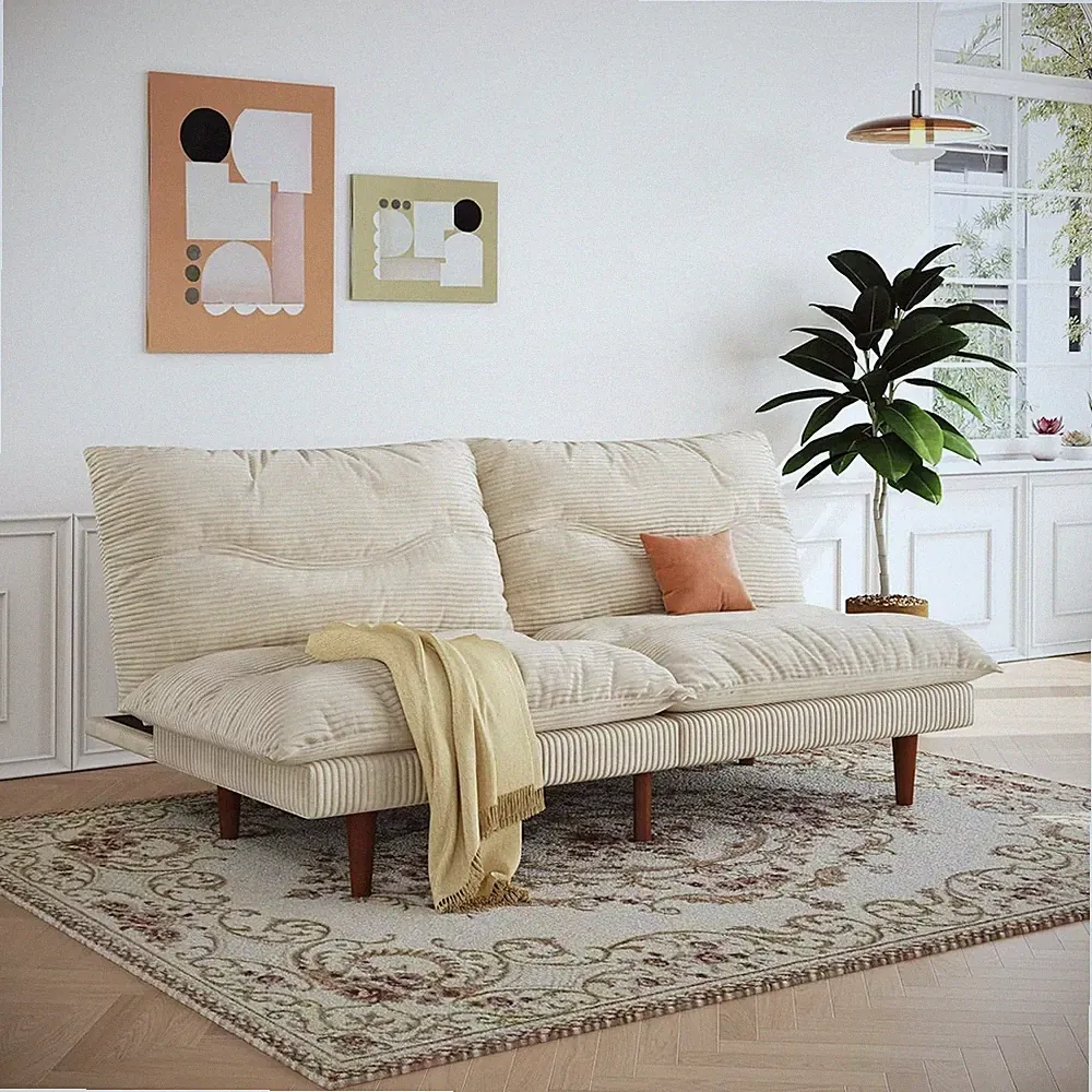 Futon Sofa Bed 69'' Futon Couch W/ Adjustable Backrest Folding Sleeper Recliner