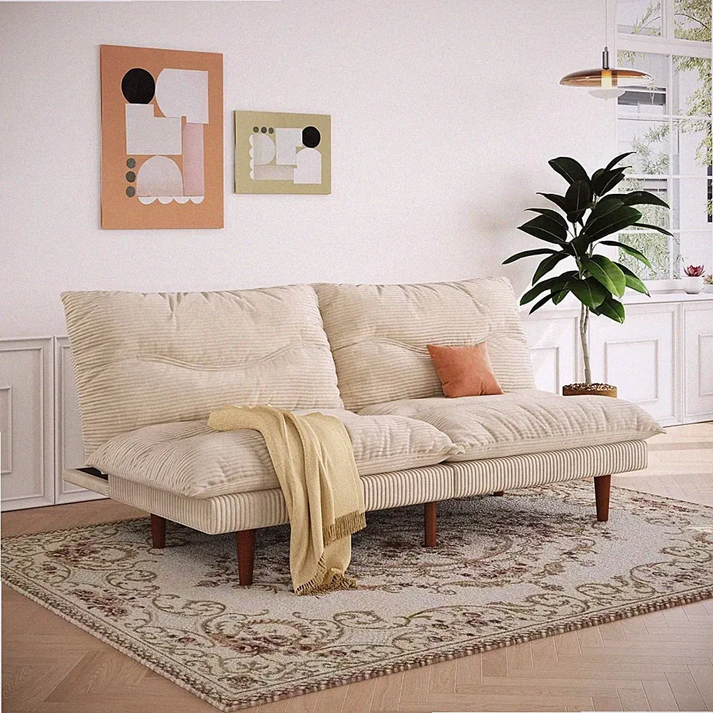 Futon Sofa Bed 69'' Futon Couch with Adjustable Backrest Folding Sleeper