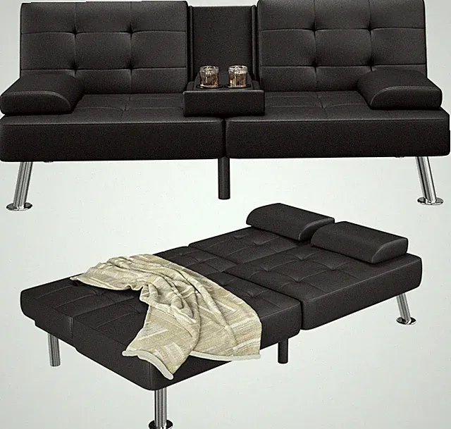 Futon Sofa Bed Adjustable Futon Couch Sleeper Sofa Bed for Living Room, Business