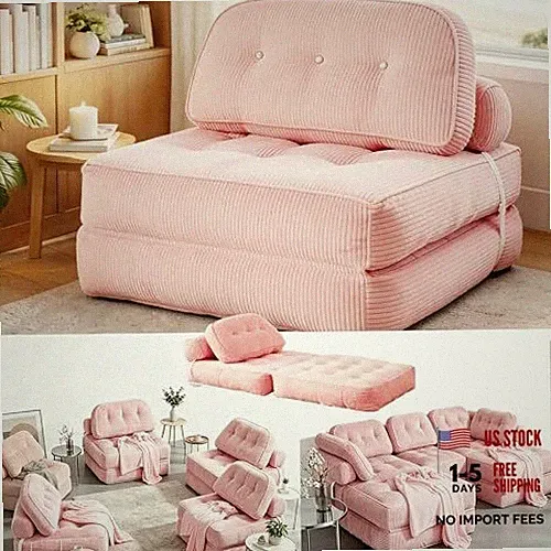 Futon Sofa Bed Chair - Convertible Sleeper Bed for Small Space, No Assembly