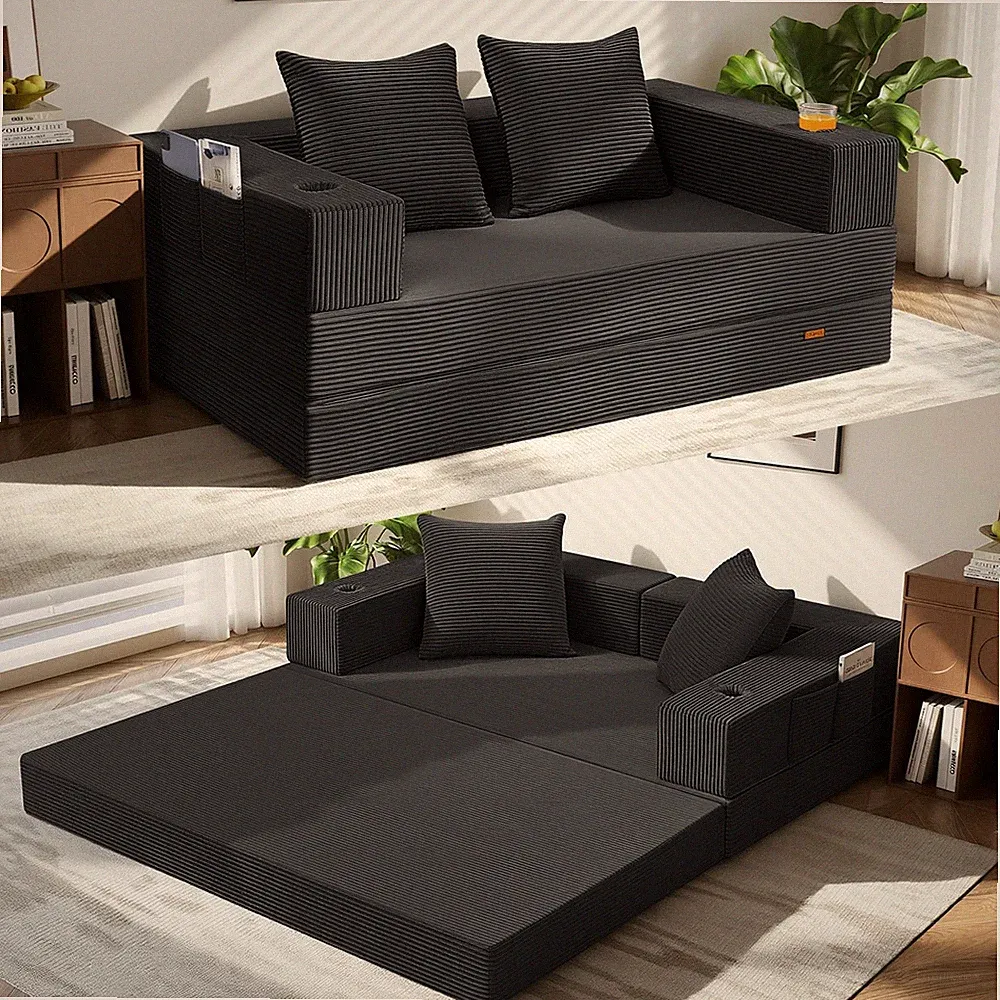 Futon Sofa Bed, Convertible Sofa Bed, Folding Boneless Couches