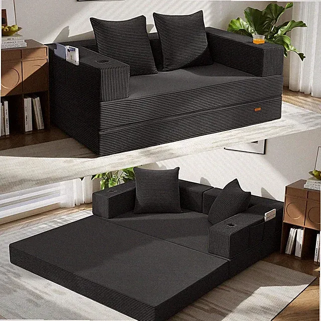 Futon Sofa Bed, Convertible Sofa Bed, Folding Boneless Couches | Low-Profile Bon