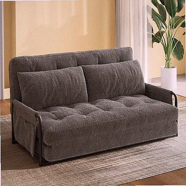 Futon Sofa Bed, Floor Chair with Adjustable Barest, Bean Bag Bed