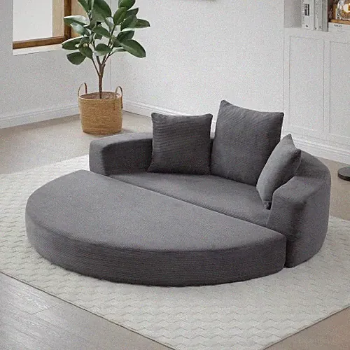 Futon Sofa Bed Gray Foldable Convertible Couch Living Room Bedroom Apartment