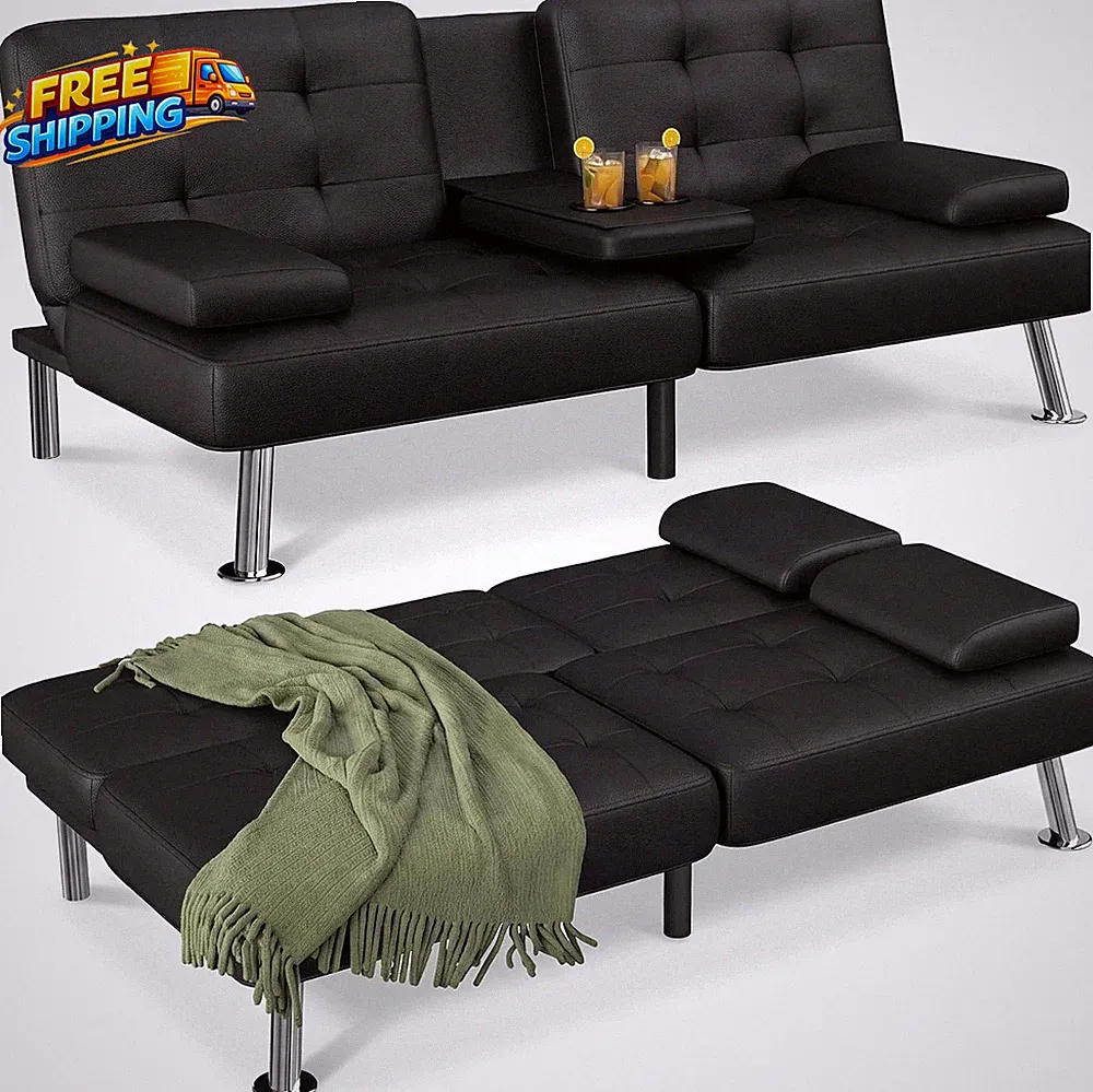Futon Sofa Bed Modern Folding Futon Set Convertible Recliner Lounge for Living R