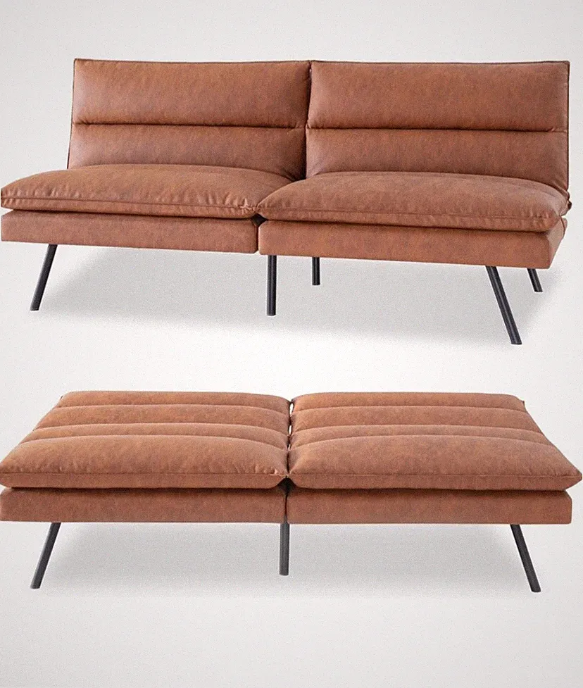 Futon Sofa Bed, Multi-Functional Design Memory Foam Futon Couch with Adjustable
