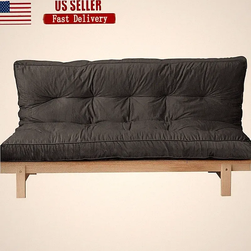 Futon Sofa Bed Multifunctional Mattress Soft Flannel Cover High Density Foam New