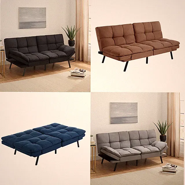 FUTON SOFA BEDS Memory Foam Choose Your Color