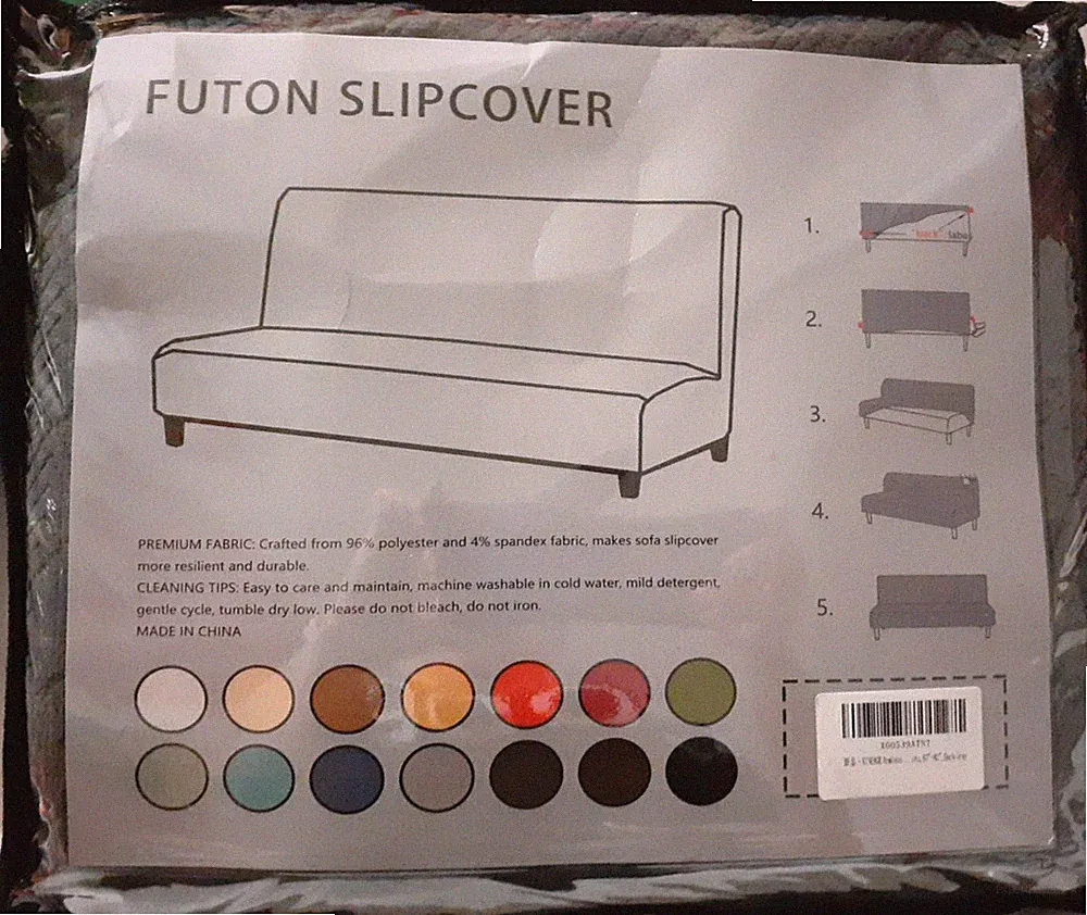 Futon Sofa Slipcover Dark Gray Size 67"-82"