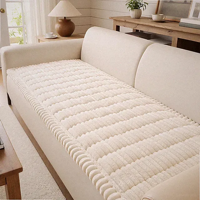 Fuzzy Pet Couch Cover for Dogs, Non-Slip Sofa Covers for 3 Cushion Couch, Sof...