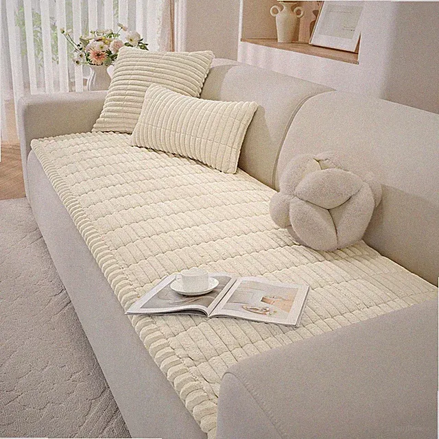 Fuzzy Pet Couch Covers for Dogs Washable, Thick Couch Covers for 3 Cushion So...