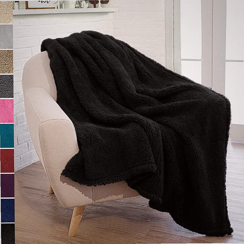 Fuzzy Soft Fleece Throw Blanket for Couch Sofa Bed Chair Microfiber Cozy Sherpa