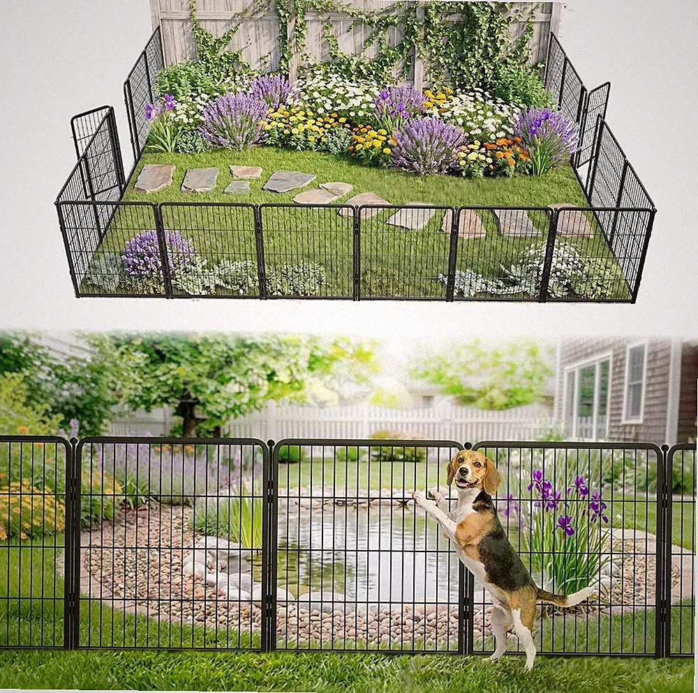 FXW No Dig Garden Fence, Outdoor for Yard, 32In(H) X 36.4Ft(L), 16 Panels