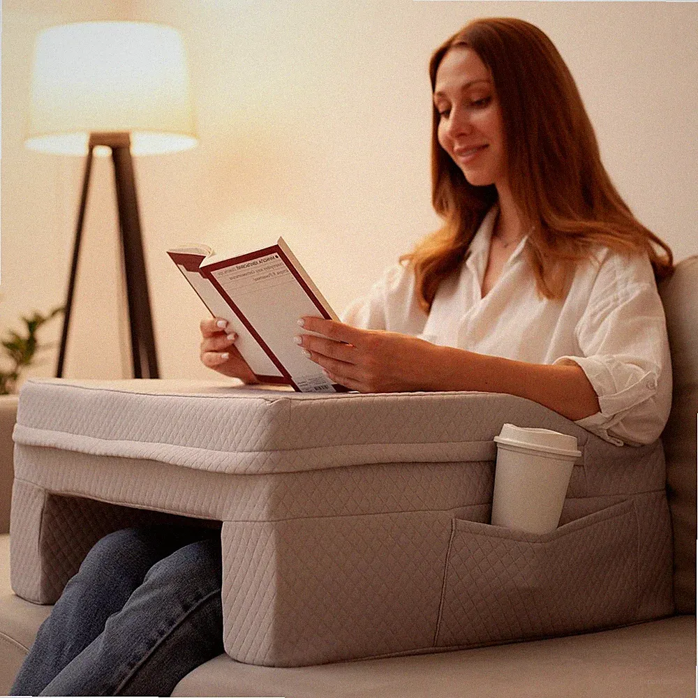 Gaming Lap Desk Pillow – Large 24″ Flat Surface Laptop Pillow for Couch & Sofa