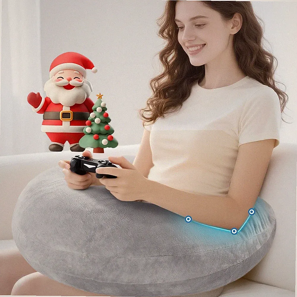 Gaming Pillow Arm Support Pillow for Bed & Sofa: Ergonomic U-Shaped Lap Pillow w
