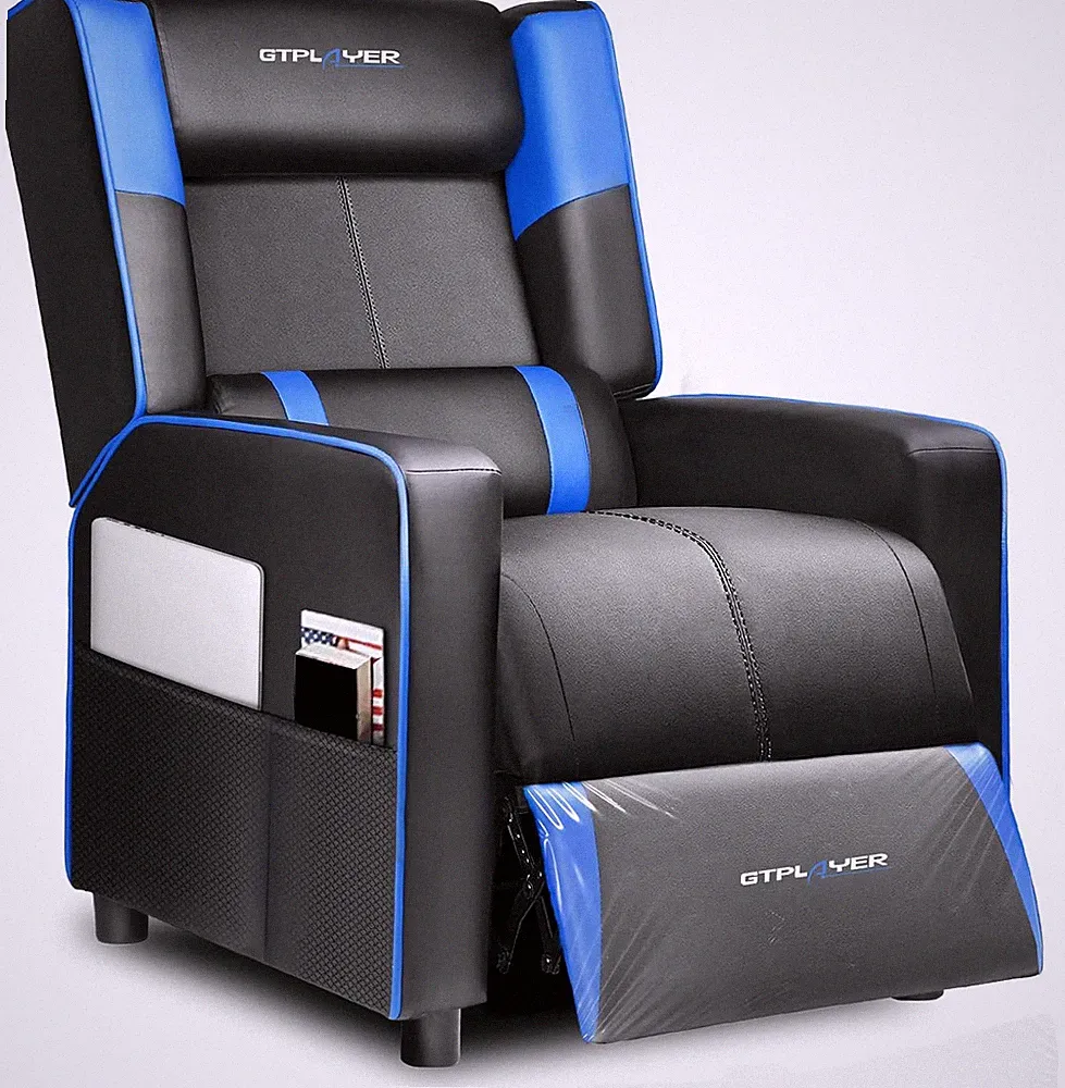 Gaming Recliner Chair for Living Room Racing Style Single PU Leather Gaming Sofa