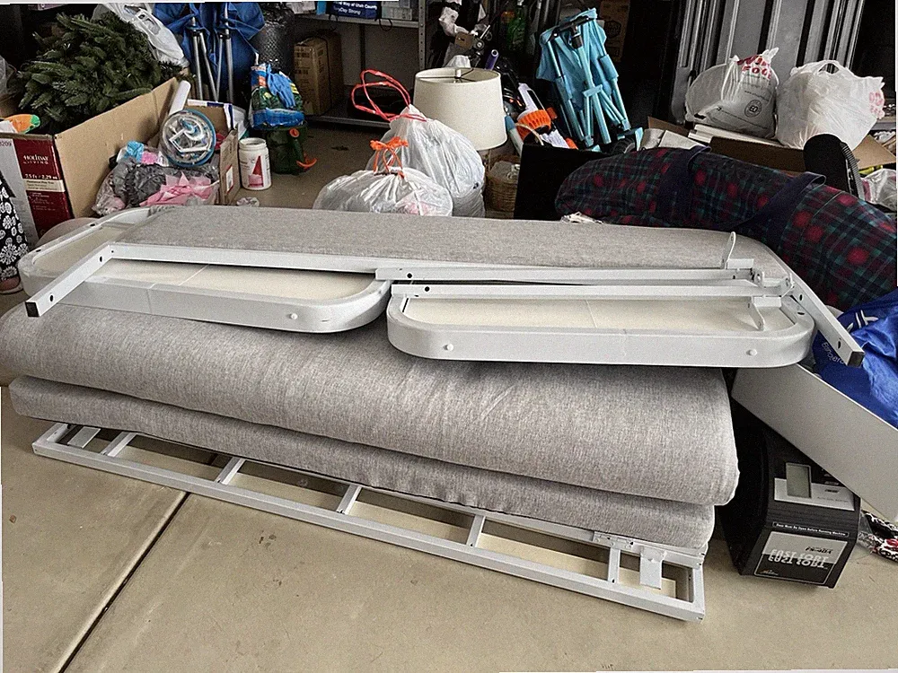 gaoyangjjiaju Gray/White Cotton Sofa Bed Pull-Out Trundle 3-sofa bed