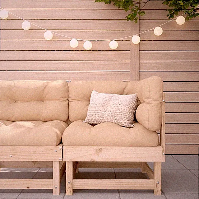 Garden Corner Sofa Natural wood Solid pine wood Standard Modular