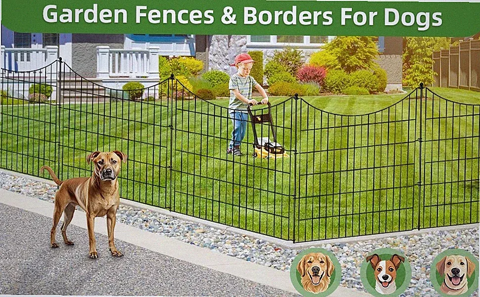 Garden Fence for Yard 10 Panels No Dig Decorative Barrier, 32 in H X 24 ft L