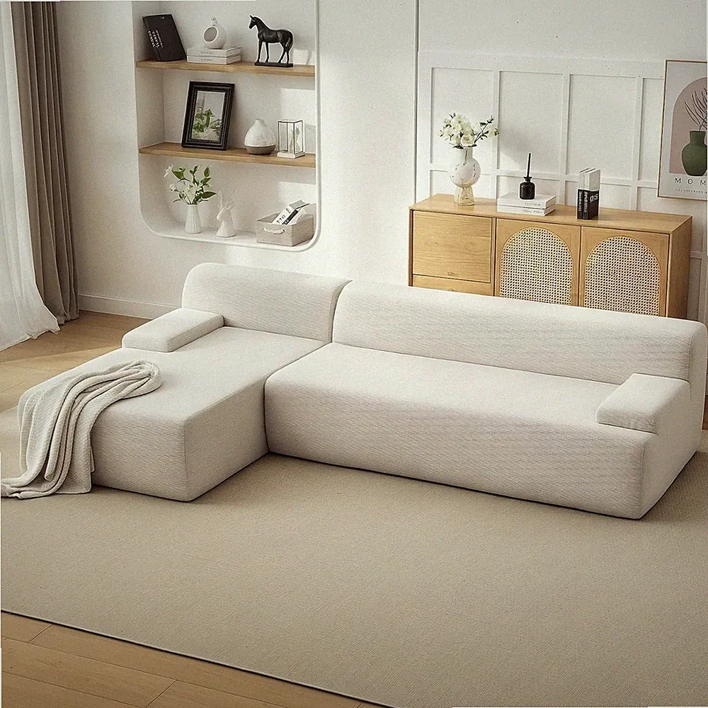 Garvee 106" Modular Cloud Couch Sectional Left Chaise, L-Shaped Boneless Sofa
