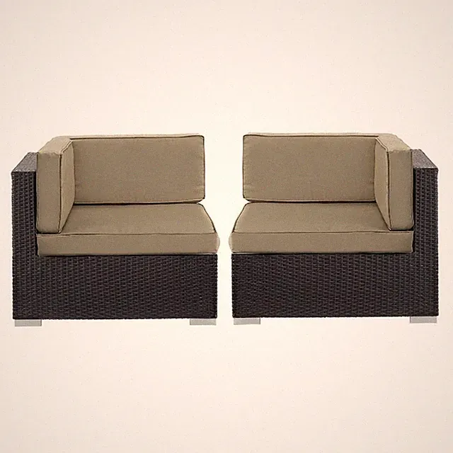 Gather Corner Sectional Set of 2 in Espresso Mocha