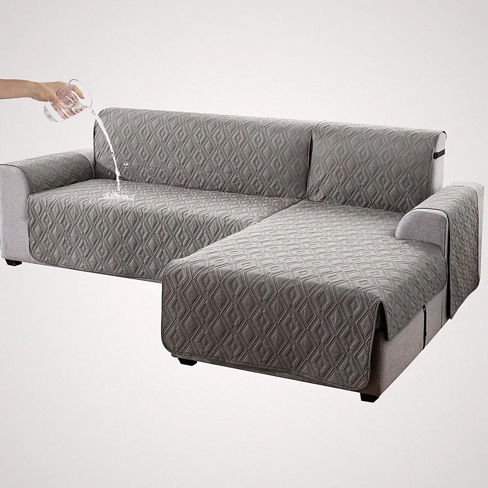 Genina Sectional Couch Covers for Dogs L Shaped Sofa Covers Chaise Lounge Cov...
