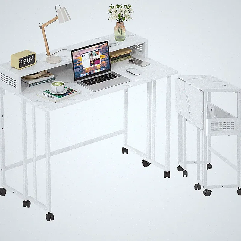 Gezen Folding Desk Storage Shelf Mobile Couch Desk Sofa Side Table Bed For Home