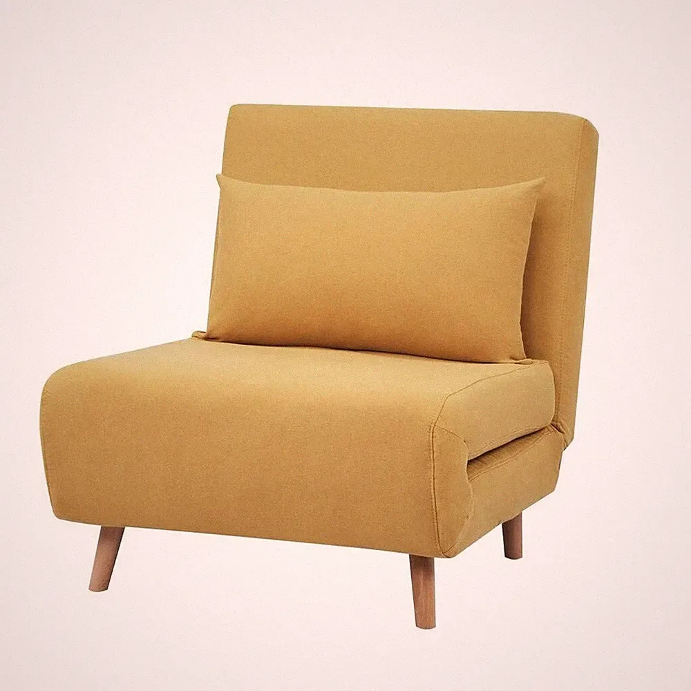 GIA Tri-Fold Convertible Polyester Sofa Bed Chair with Removable Pillow and Legs