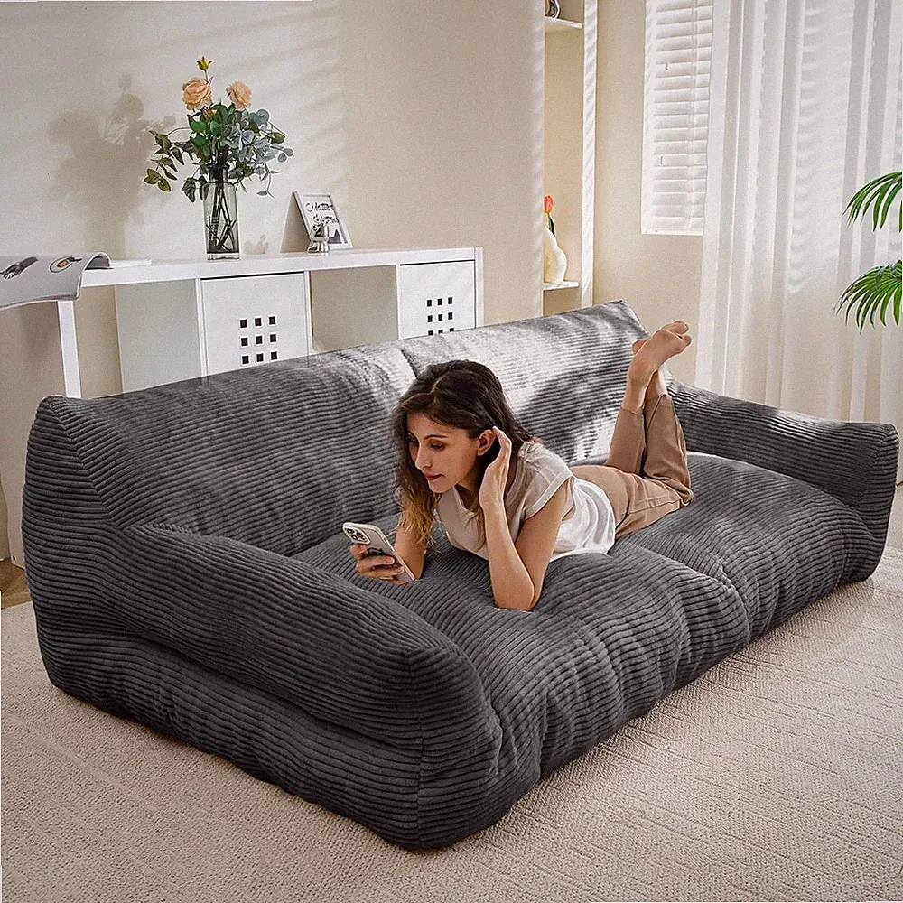 Giant Orthopedic Dog Bed Sofa - Comfy Foam Couch for Pet Families, Grey