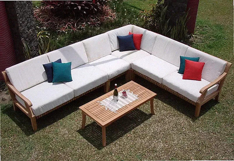 Giva A-Grade Teak Wood 5 pc Outdoor Garden Patio Sectional Sofa Lounge Set