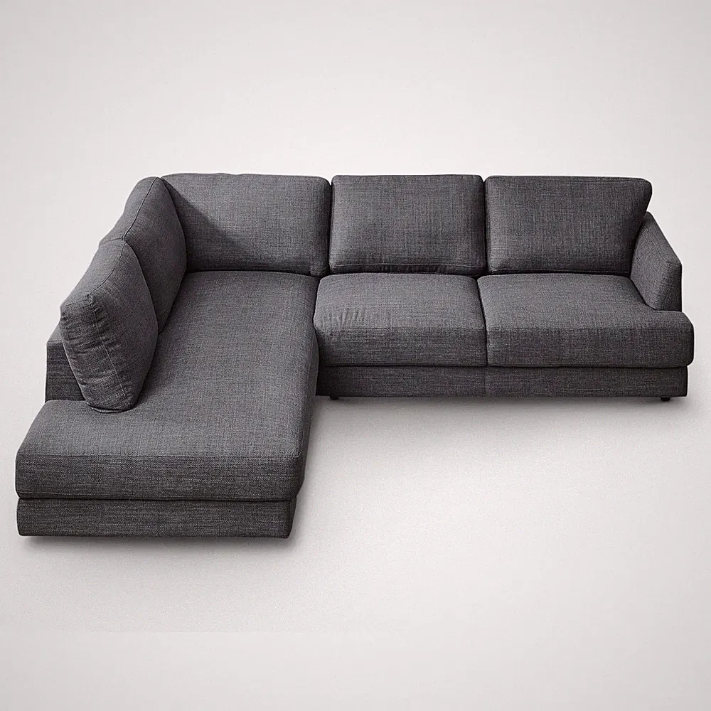 Glander Grey Fabric Left-Facing Sectional Sofa