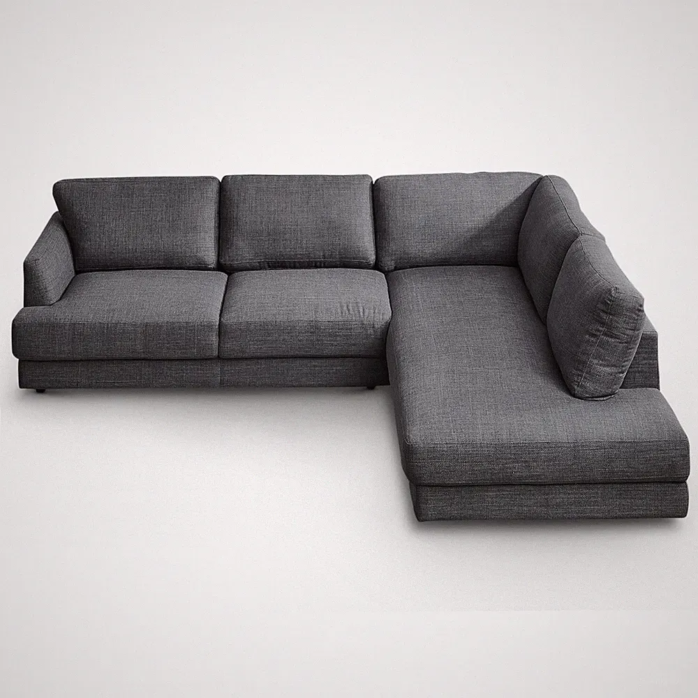 Glander Grey Fabric Right-Facing Sectional Sofa