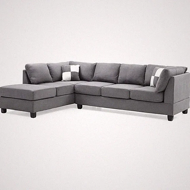 Glory Furniture Malone Microsuede Sectional in Gray