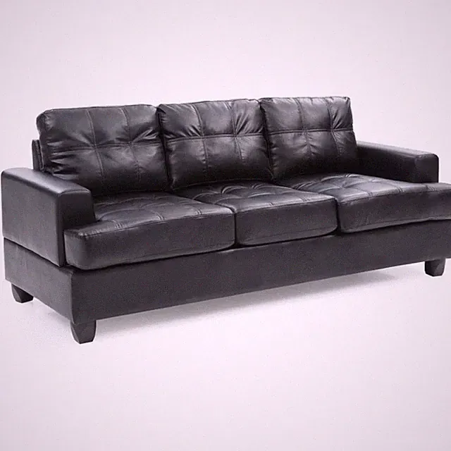 Glory Furniture Sandridge Faux Leather Sofa in Black