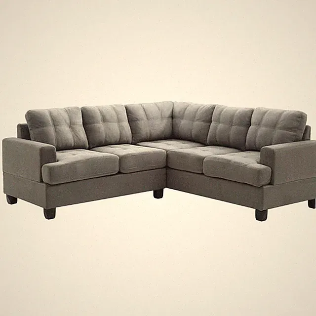 Glory Furniture Sandridge Microsuede Sectional in Gray