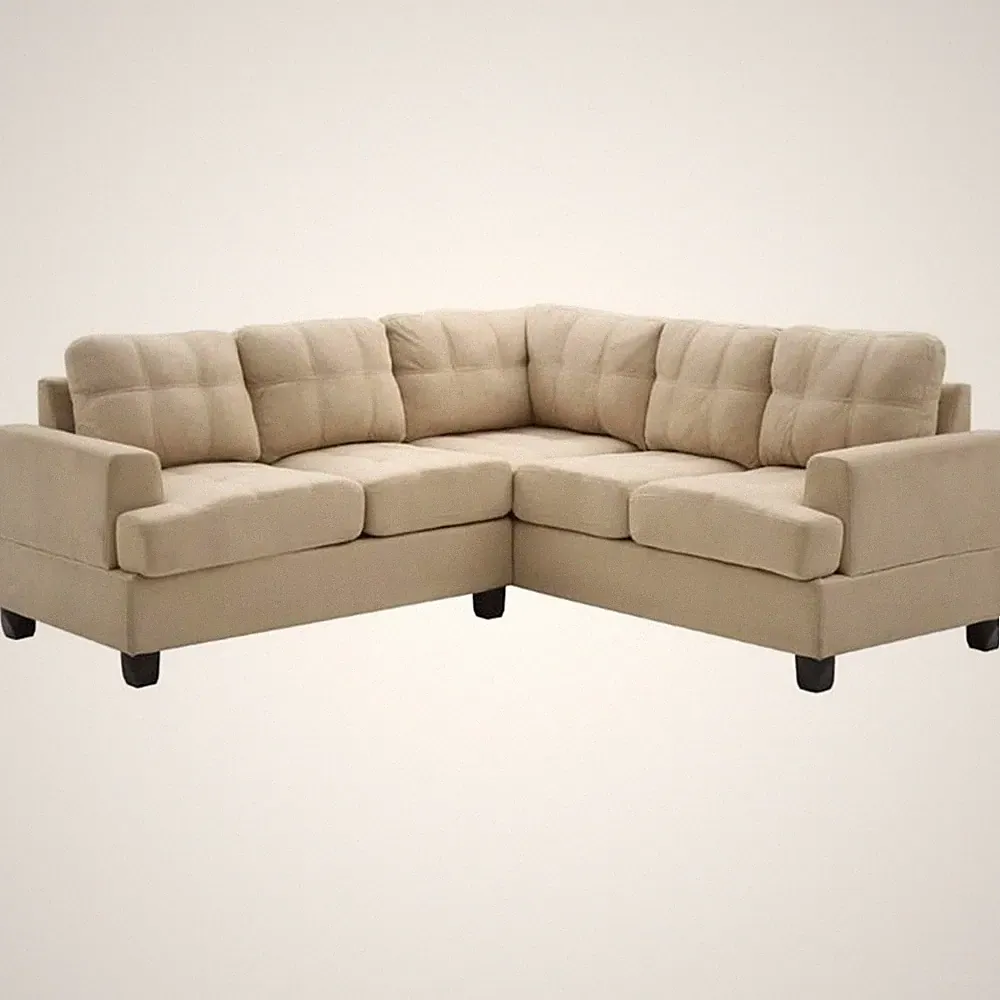 Glory Furniture Sandridge Microsuede Sectional in Vanilla