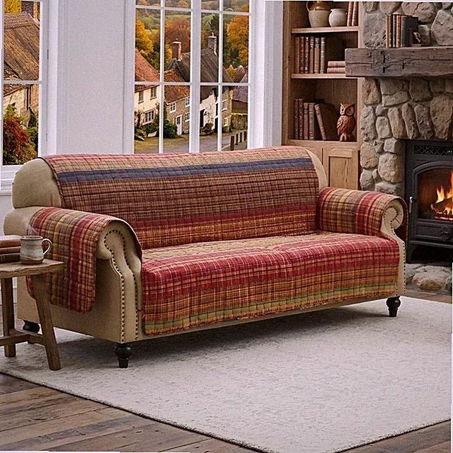 Gold Rush Reversible Slipcover - Furniture Protector - Sofa - Multi Color