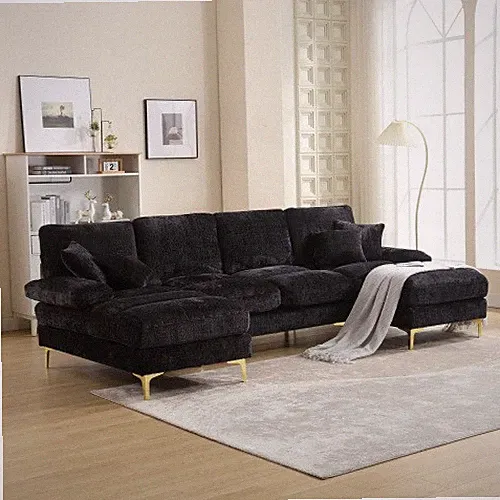 GOMYWAY Sectional Couches For Living Room Modular Sofa With Double Chaise U- Sha