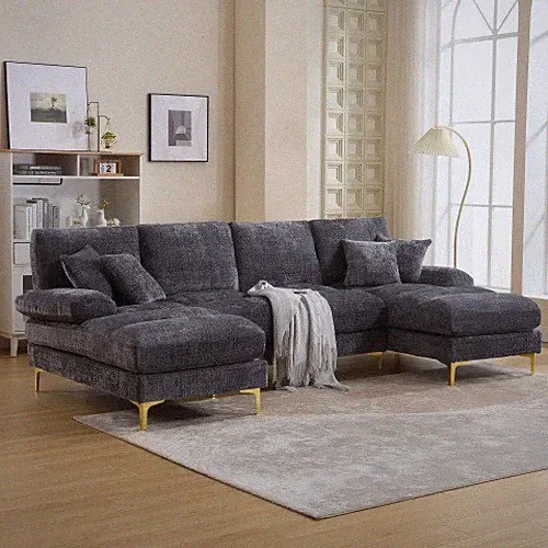 GOMYWAY Sectional Couches For Living Room Modular Sofa With Double Chaise U- Sha