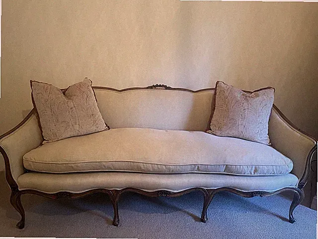 Gorgeous French Style Louis XV Cabriole Washable Linen and Down Sofa! Must See!